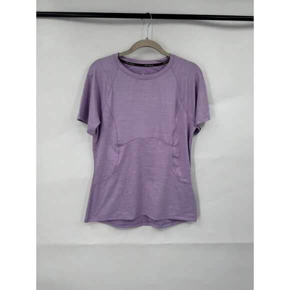 Spyder Active Short Sleeve Tee Shirt Women Medium Lilac Purple Running Athletic - Picture 1 of 7